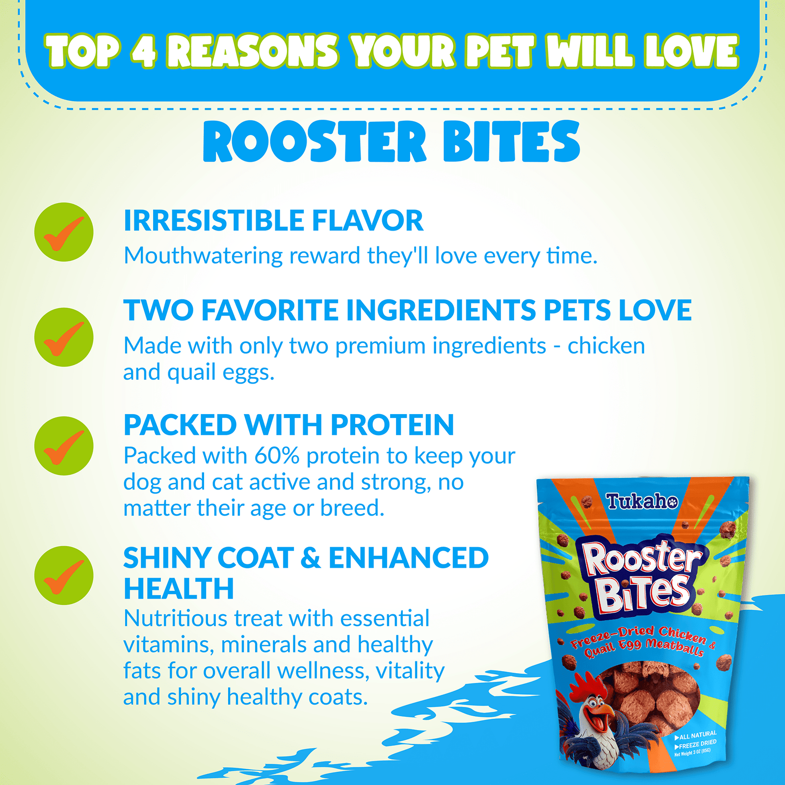 Tukaho Rooster Bites Freeze Dried Dog Treats