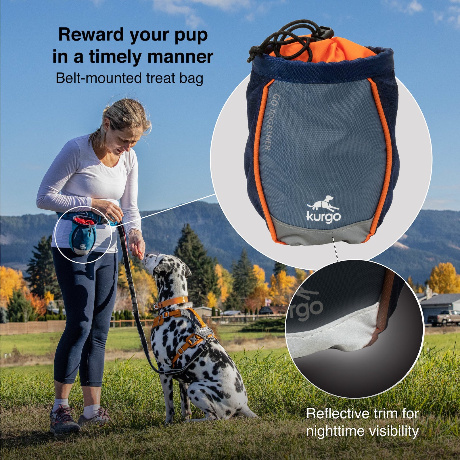 Kurgo® Go Stuff It Treat Bag, Navy Blue - Lion Country Supply