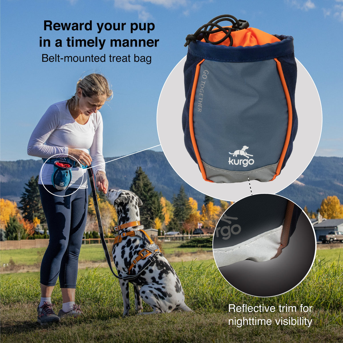 Kurgo® Go Stuff It Treat Bag, Navy Blue - Lion Country Supply