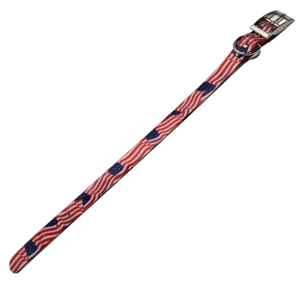 Omnipet LCS Dayglo 1 Inch D-Ring American Flag Collar – Hunting Dog Supply