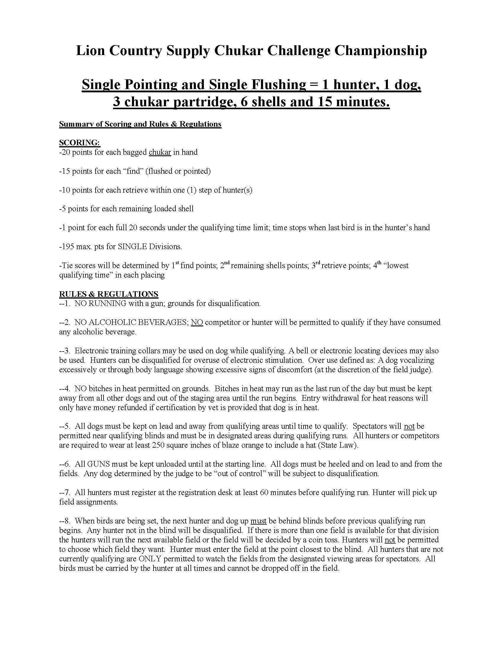 Lion Country Supply Chukar Challenge 2025