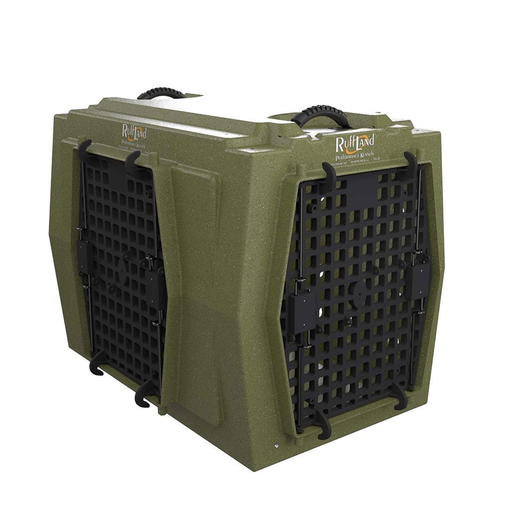Ruff Land Kennels Olive Drab Durable Dog Crate for Travel & Outdoors