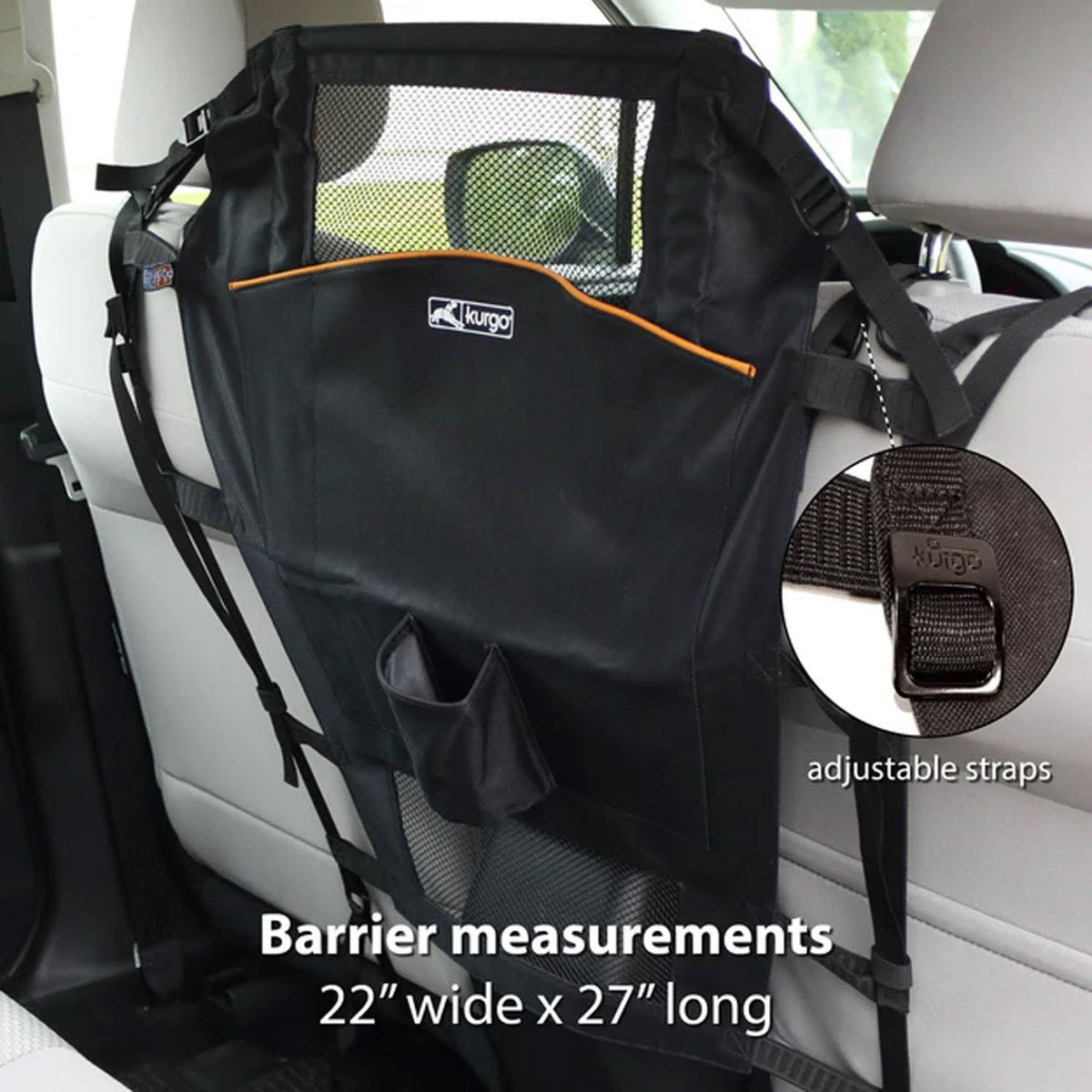 Kurgo Backseat Barrier for Dogs – Vehicle Safety Divider - Lion Country Supply