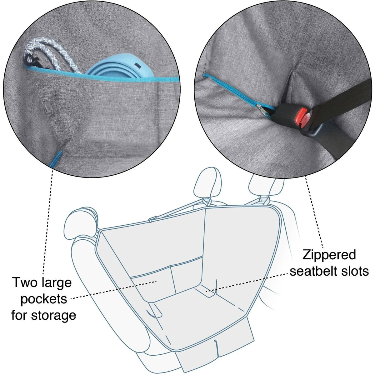 Kurgo Half Hammock Dog Seat Cover - Lion Country Supply