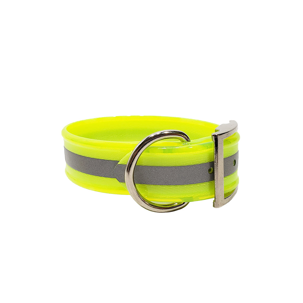 LCS Reflective Dayglo 1 1 2 Wide Dog Collar O ring