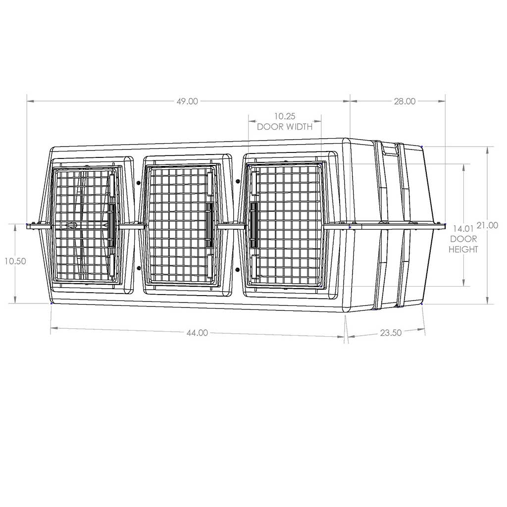 Image showcasing Easy Loader Triple Hole Kennel | 3 Compartments for Small Dogs