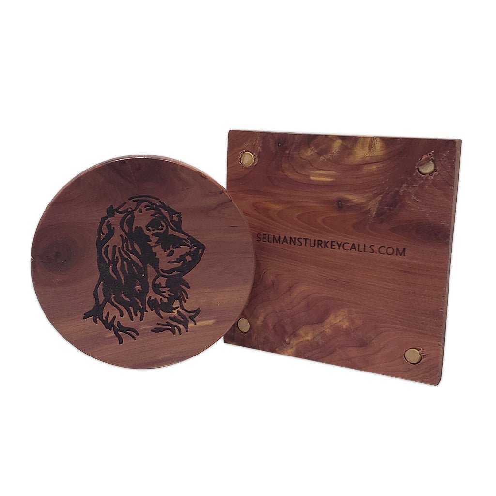 Selman's Turkey Calls Bird Dog Cedar Coaster